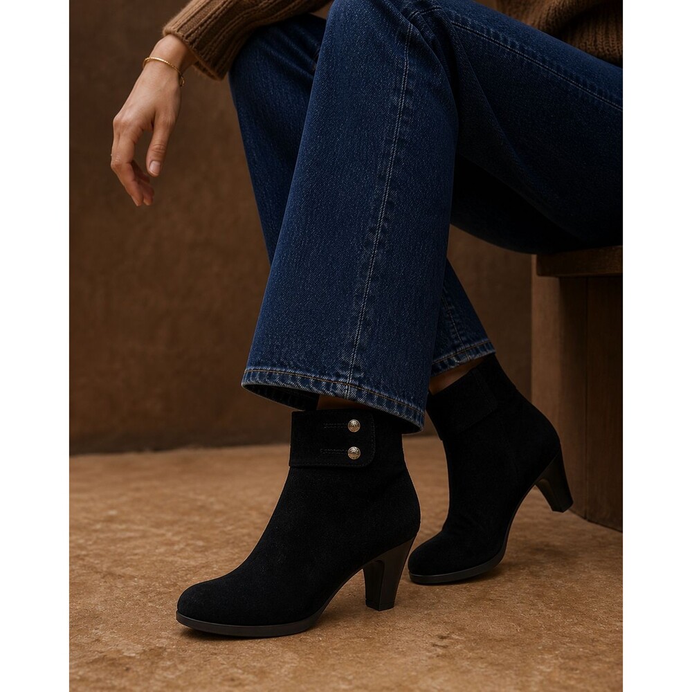 La Canadienne  Women’s  Suede Ankle Booties  Sz 7.5 Made in Canada